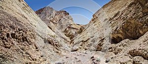 Panoramic of Golden Canyon Trail in Death Valley National Park