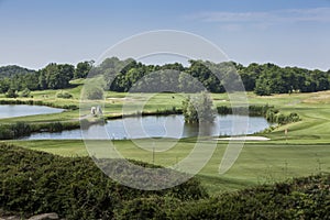 Panoramic of a golf course