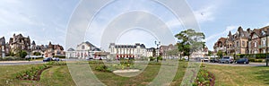 Panoramic The Grand Hotel de Cabourg with the Casino Gardens.