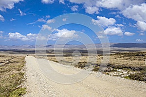 Panoramic Gravel road on East Falkland