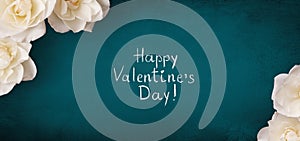 Panoramic greeting card Happy Valentine`s Day