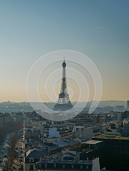 Panoramic High angle view of Eiffel Tower in Paris