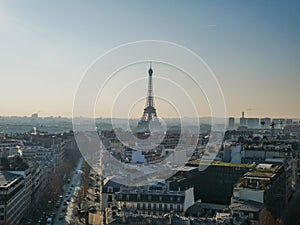 Panoramic High angle view of Eiffel Tower in Paris