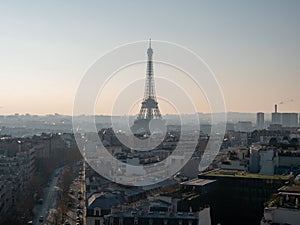 Panoramic High angle view of Eiffel Tower in Paris