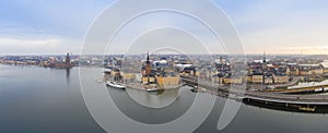 Panoramic high angle view of the  Stockholm city in Sweden