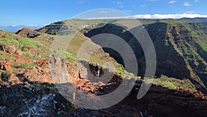 A panoramic hiking trail from Arure to La Merica overlooking the Valle Gran Rey, La Gomera, Canary Islands photo
