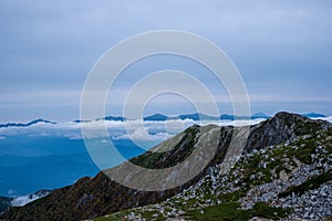 Panoramic horizon view at Kiso Mountains