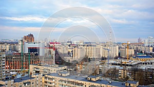 Panoramic iew of the city residential quarters of the center of Kyiv, Ukraine