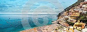 Panoramic image Amalfi coast. Positano, Italy