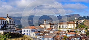 Panoramic image of ancient city of Ouro Preto