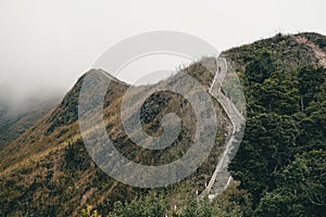 Panoramic image of Binh Lieu mountains area in Quang Ninh province in northeastern Vietnam. This is the border region of Vietnam photo