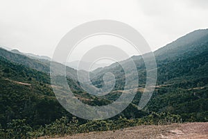 Panoramic image of Binh Lieu mountains area in Quang Ninh province in northeastern Vietnam. This is the border region of Vietnam photo