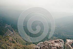 Panoramic image of Binh Lieu mountains area in Quang Ninh province in northeastern Vietnam. This is the border region of Vietnam photo