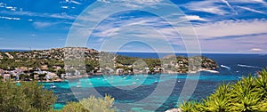 Panoramic image coastline of Santa Ponsa town in the south-west of Majorca Island