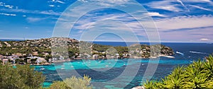 Panoramic image coastline of Santa Ponsa town in the south-west of Majorca Island photo