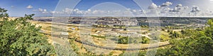 Panoramic image of the Garzweiler opencast coal mine in Germany