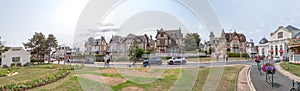 Panoramic image The Grand Hotel de Cabourg with the Casino Gardens.