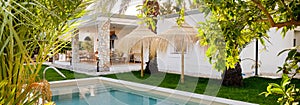 Panoramic image inner garden with private swimming pool