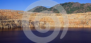 Panoramic Image of an Open Pit Copper Mine