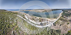 Panoramic image of the Portuguese coastal town Bairro Monte Vistoso