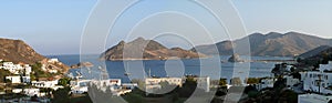 Panoramic of the island of Patmos, Greece