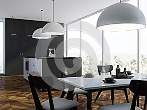 Loft kitchen corner, table