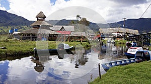 Panoramic of Laguna de la Cocha, Pasto, Colombia photo