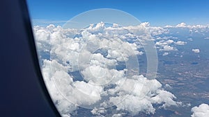 panoramic landscape from the airplane\'s point of view