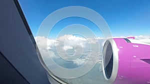 panoramic landscape from the airplane\'s point of view