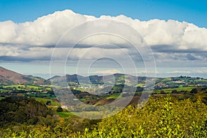 Panoramic landscape of the Basque country. Navarra landscape in the Basque Country. Euskal Herria landscape