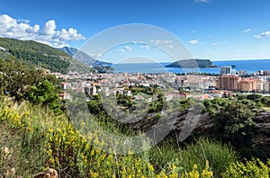 Panoramic landscape of Budva riviera