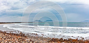 Panoramic landscape of Crowdy Bay beach. photo