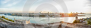 Panoramic landscape of Havana in the sunset light photo