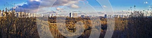 Panoramic landscape of moscow district Tushino