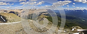 Panoramic Landscape Mountain Top Aerial View Bow Valley Summertime Climbing Banff National Park Alberta Canada