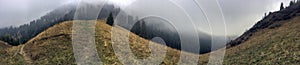 Panoramic landscape in mountains