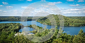 Panoramic landscape of National Park Hoge Kempen in Belgium.