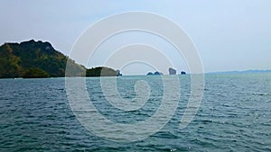 Panoramic landscape of rocky Islands of Ko Poda, Ko Mor, Ko Tup and Koh Kai, Ao Nang, Thailand