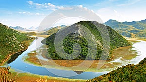 Panoramic landscape of Skadar Lake, Montenegro