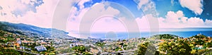 Panoramic landscape with view of Funchal, Madeira island photo