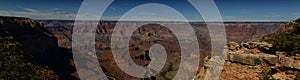 Panoramic landscape view of the Grand Canyon in AZ