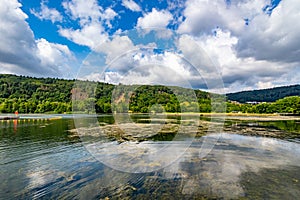 Panoramic landscape of waters of Lake Echternach