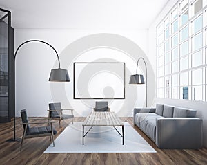 Panoramic living room interior, poster