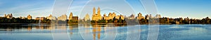 Upper West Side skyline and Central Park Reservoir, New York City panoramic