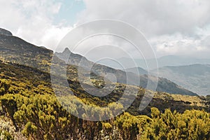 Panoramic mountain landscapes of Mount Kenya