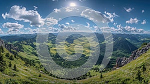 Panoramic Mountain Valley View