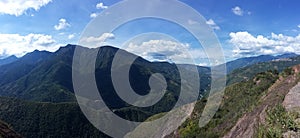 Panoramic mountain views. Death road, Camino de la Muerte, Yungas North Road between La Paz and Coroico, Bolivia photo