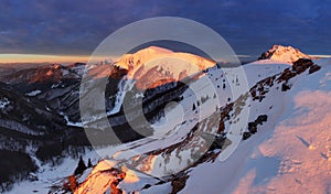 Panoramic mountain winter landscape, Slovakia