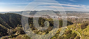 Panoramic mountaintop view of Burbank, CA