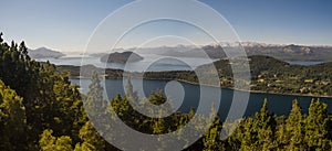 Panoramic of Nahuel Huapi lake in Bariloche, Argentina